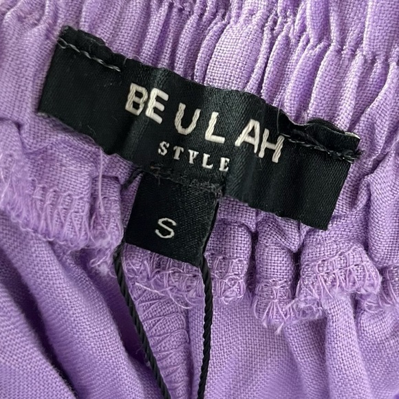 Beulah Lilac Purple Straight Leg Linen Pants S - Picture 5 of 5